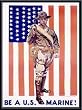 Art Poster Metal Framed Print - Vintage 1930's Marine Recruiting Poster - Artist: unknown- Poster Size: 24 X 18
