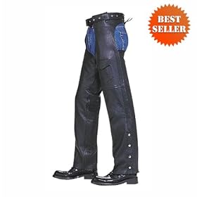 Leather Chaps - Z/O Insulated Plain Unisex Leather Motorcycle Chaps