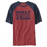 RAGLAN T-SHIRT RED AND BLUE NAVY  GOLF GRANDPA IN TRAINING 