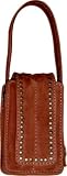 Nicole Miller Suede Front Flap Universal Cell Phone Carry Case with Hand Strap, Brown with Studs