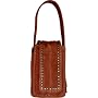 Nicole Miller Suede Front Flap Universal Cell Phone Carry Case with Hand Strap, Brown with Studs