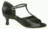 340 Almeria Ladies' Sandal with a 2 Flared Heel in Black Co-ag (Regular Fit)