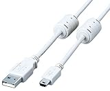 ELECOM �t�F���C�g�R�A�tUSB2�P�[�u�� USB(A)�I�X-USB(miniB)�I�X 1.8m �x�[�W�� USB-M5