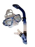 Panoramic Mask and Dry Snorkel-Blue Thunder by 101SNORKEL