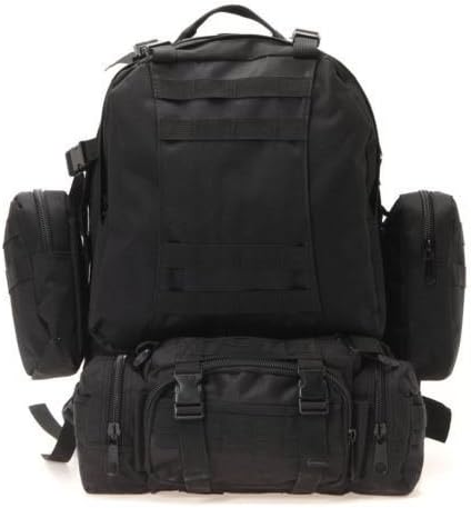 Military Shoulder Tactical Backpack Rucksacks Sport Travel Hiking Trekking Bag (Black)