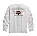 Harley-Davidson® Men's Long Sleeve Tee Shirt with Flame Graphics. Embroidery. White. 99125-10VM