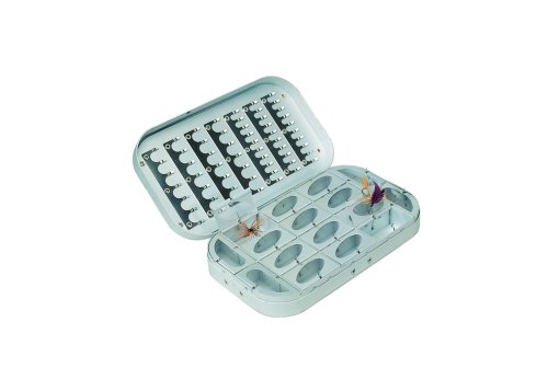 Okuma Traditional Silver Aluminum 16 Window Fly Box with Clips