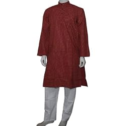 Mens Clothing Kurta Pajama Long Sleeve Cotton Dress Size M Chest :40 (gkp552a)