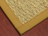Half Panama Seagrass Rug 3x5- Khaki, Cotton Binding - 9 Sizes Available