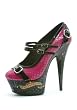 Women's 6 Inch Stiletto Heel Multistrap Platform Pump With Tattoo Print