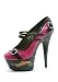 Women's 6 Inch Stiletto Heel Multistrap Platform Pump With Tattoo Print