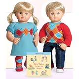 American Girl Bitty Twins Dolls - Blond Boy and Girl with Bitty Twins Learn to Share book