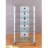 VTI NGR406 Series 6 Shelf Audio Rack in Multiple Finishes Frame Color Silver - Glass Color Clear