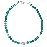 Girlfriend Gifts Sterling Silver Green Onyx Gemstone Necklace 19 inches