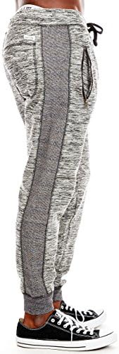 Mens French Terry Zipper Pockets Joggers Pants (s, h charcoal)