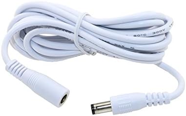 Wireless IP Camera Extension Power Cable 12V 10 Foot(10FT) Works with AC Adater for Foscam FI9828P, FI9805W, FI9805E, FI8919W , FI9804W, FI9851P, FI9853EP, FI8919W, FI9900P, FI9803P, FI9903P(White)