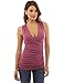 PattyBoutik Women's V Neck Ruched Side Tank Top