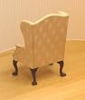 Upholstered Dollhouse Miniature Wing Chair in Pale Apricot Cotton