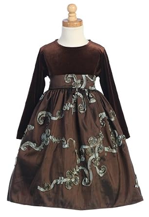 Velvet and Ribboned Taffeta Dress