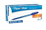 Paper Mate Comfortmate Stick Medium Point Ballpoint Pens, 12 Blue Ink Pens (6110187)
