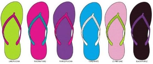 Wholesale Ladies 72 Pairs Basic Contrast Flip Flops