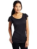 ESPRIT Women's Flutter Sleeve Scoop Neck Tee, Dark Navy, X-Large