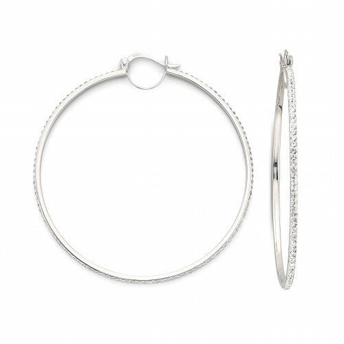 Crystal Hoop Earrings Sterling Silver by JCPenney