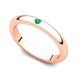 14k Rose Gold Bezel set Emerald Band Ring