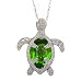 14K Peridot & Diamond Reflections Turtle Nautical Pendant