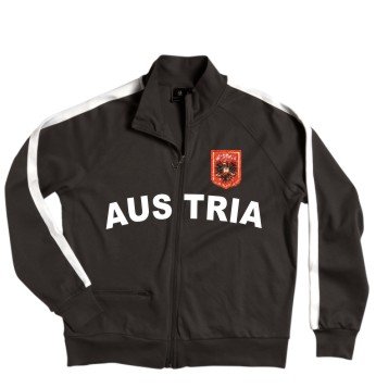 Austria/Österreich Zip Jacke mit gesticktem Wappen Gr. S-XXL schwarz/weiss L