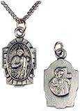 St. Jude Medal Pewter 5/8w 16mm X 15/16h 23mm ,18 Stainless Steel Chain