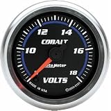 Auto Meter 6191 Cobalt 2-1/16" 8-18V Full Sweep Electric Voltmeter