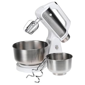 West Bend 41135 12-Speed Stand Mixer with 2 Mixing Bowls, White by West Bend