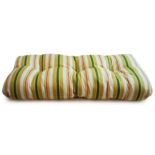 Wicker Settee/bench Cushion- Alex Stripe Gold