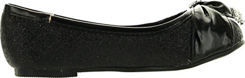Lasonia Girls' Flat Shoes with Bow and Rhinestone Accent