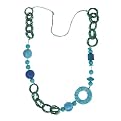Geometric Bead and Link Necklace - Blue