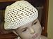Cp107w, Hand Crochetedwhite Gimp Skull Cap.for Teens and Adults