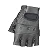 Raider Black X-Large Fingerless Leather Gloves with Cushioned Gel Palm