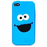 iSound ISOUND-4667 Sesame Street Cookie Monster Silicone Case for iPhone 4/4S - 1 Pack - Retail Packaging - Blue