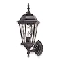 Globe Trinity One-Light Outdoor Upward Wall Sconce, Black with Tiffany Glass #4571801