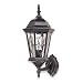 Globe Trinity One-Light Outdoor Upward Wall Sconce, Black with Tiffany Glass #4571801