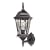 Globe Trinity One-Light Outdoor Upward Wall Sconce, Black with Tiffany Glass #4571801