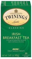 Twinings Irish Breakfast Tea, Tea Bags, 20-Count Boxes (Pack of 6)
