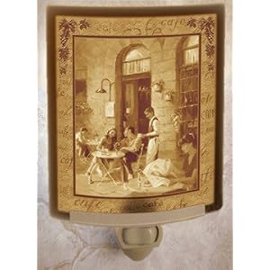 Cafe - Curved Lithophane Porcelain Night Light by 