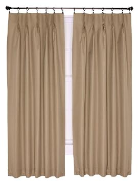 Ellis Curtain Crosby Thermal Insulated 96-by-84-Inch Pinch Pleated Foamback Patio Panel, Linen