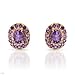 Yellow Gold 3.55 CTW Amethysts Ladies Earrings. title=