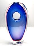 Glass Red & Purple Sommerso Vase 100% Handblown Art X432