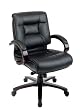 Deluxe Mid Back Executive Leather Chair with Deluxe Locking Mid Pivot Knee Tilt And Mahogany Finish By Office Star