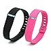 Henoda 2PCS Large Replacement Wristband for Fitbit Flex Bracelet Bands Activity Tracker with Clasps(Black + Pink, Large)