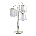 Polished Brass-Finish Table Lamp with Crystal-Like Shades